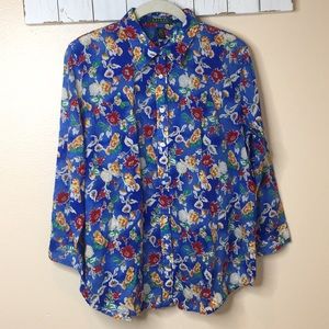 Lauren Ralph Lauren Cotton Floral Button Up